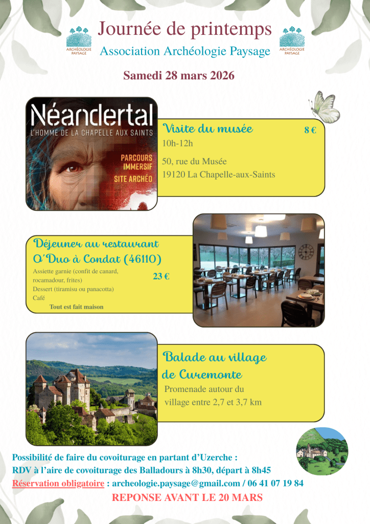 Journée proposée par l&rsquo;association Archéologie&nbsp;Paysage